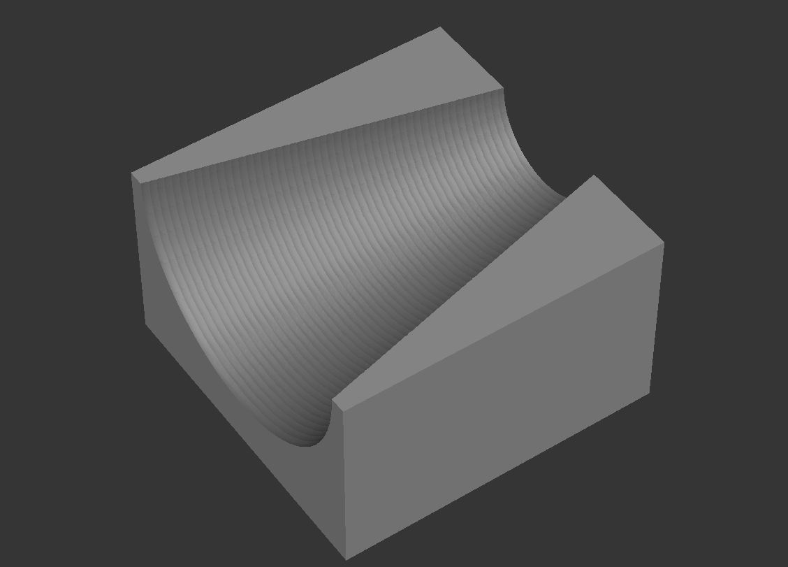 Intérieur de cône tronqué horizontal avec fraise boule