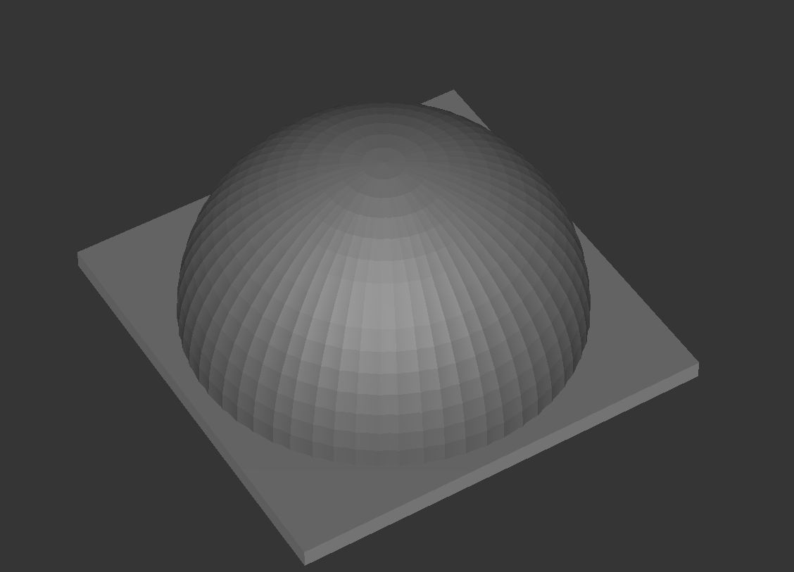 Hémisphère extérieur en lignes 3D avec fraise deux tailles