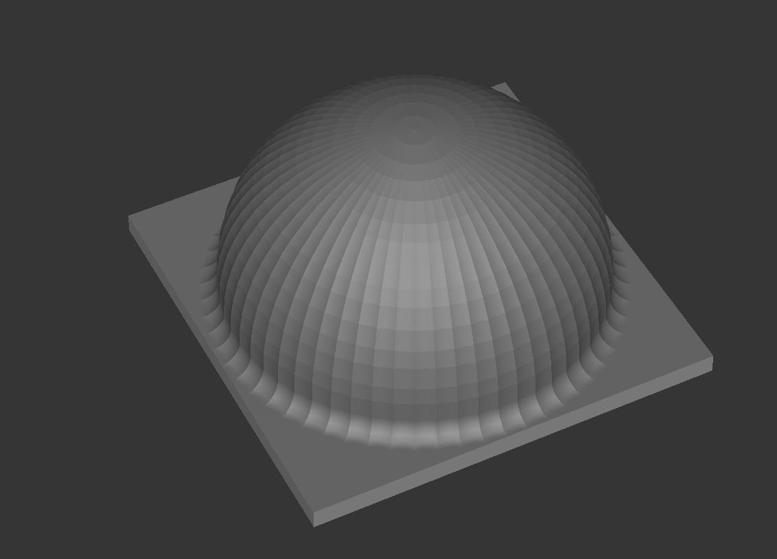 Hémisphère extérieur en lignes 3D avec fraise torique