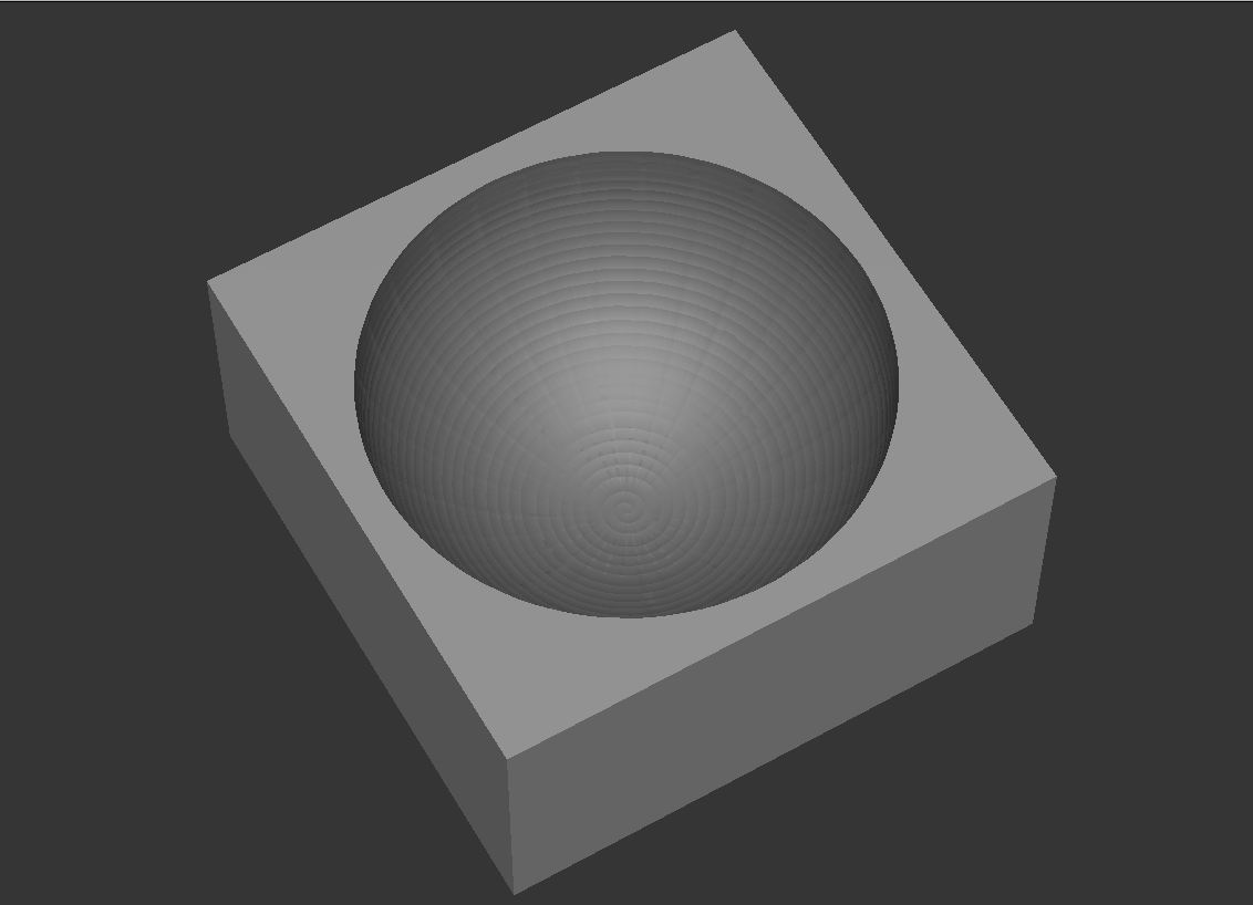 Hémisphère intérieur comme trajectoire hélicoïdale avec une fraise boule