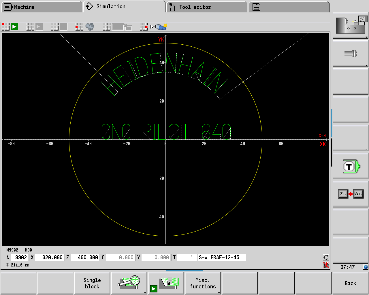Gravure sur surface frontale