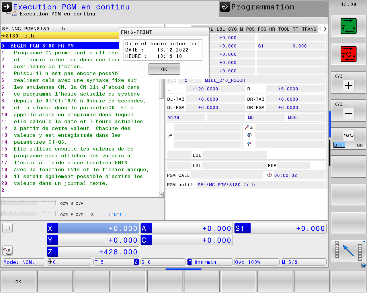 Calculer la date et l'heure